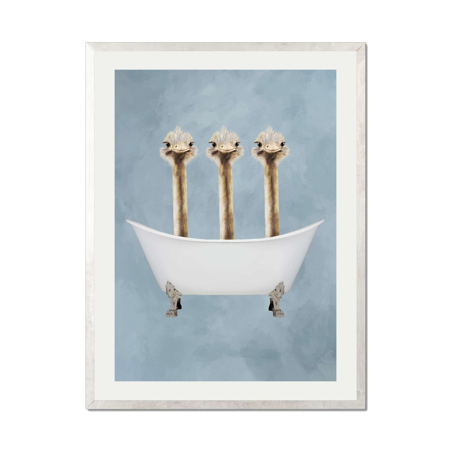 OSTRICHES IN BATHTUB | PRINT