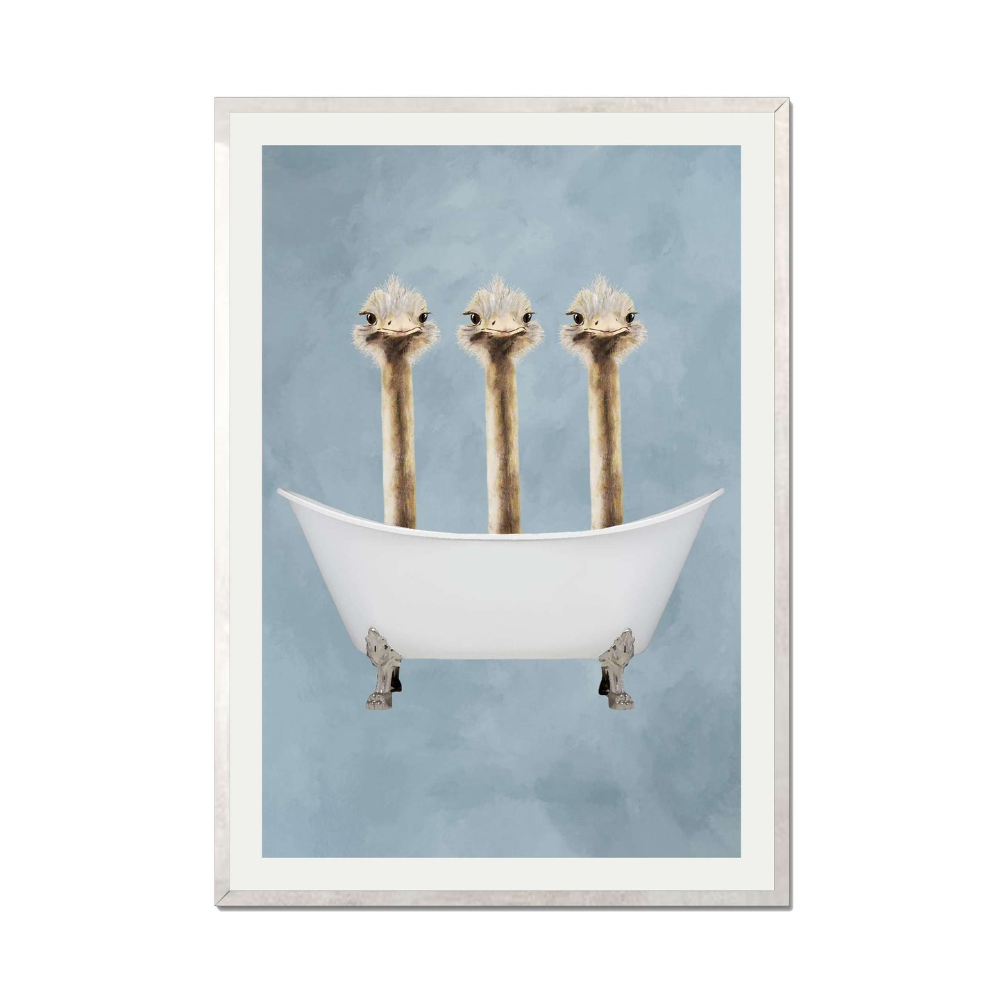 OSTRICHES IN BATHTUB | PRINT