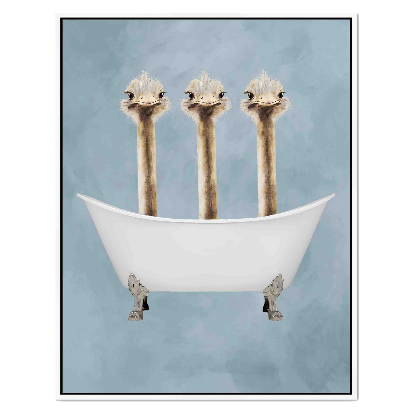 OSTRICHES IN BATHTUB | CANVAS