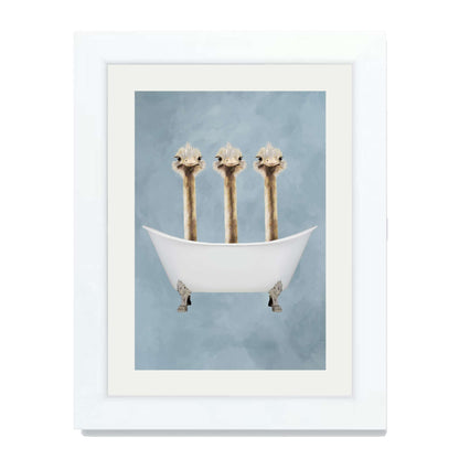 OSTRICHES IN BATHTUB | PRINT