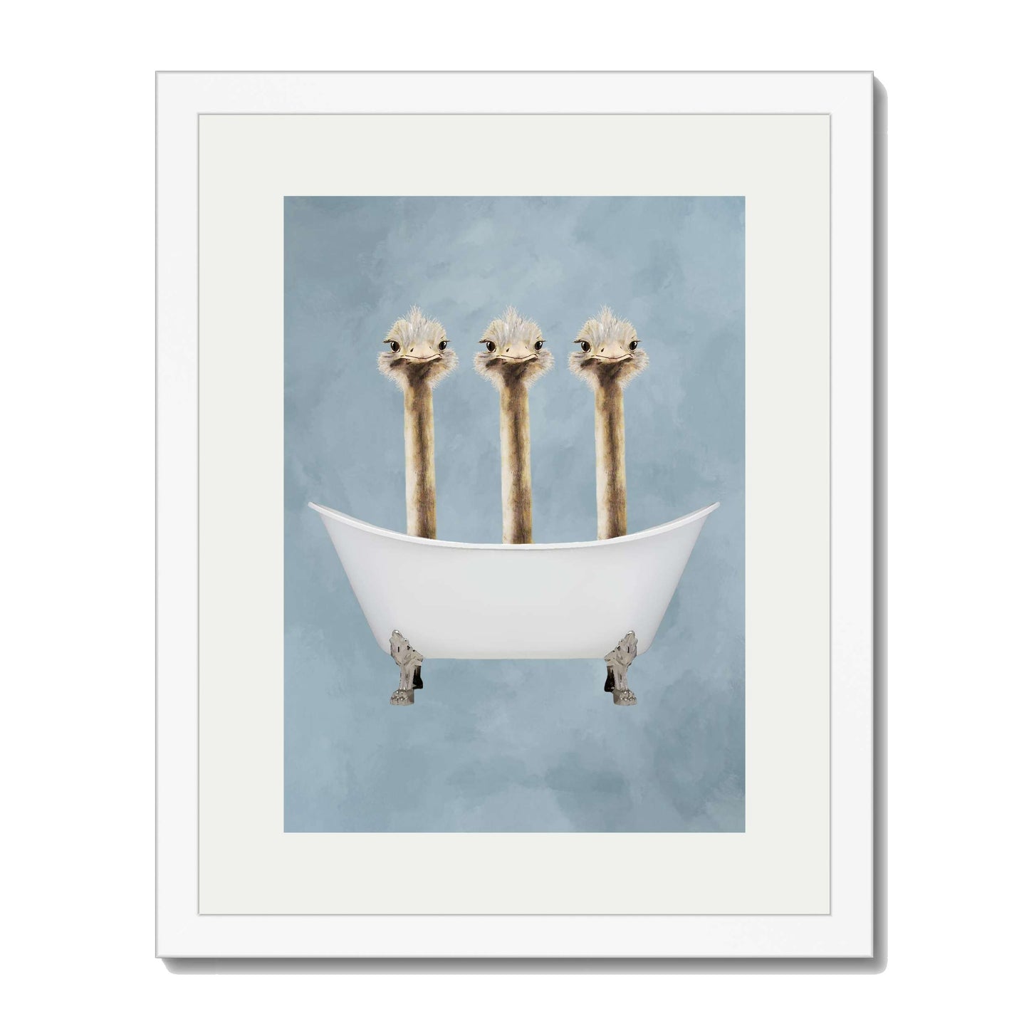 OSTRICHES IN BATHTUB | PRINT