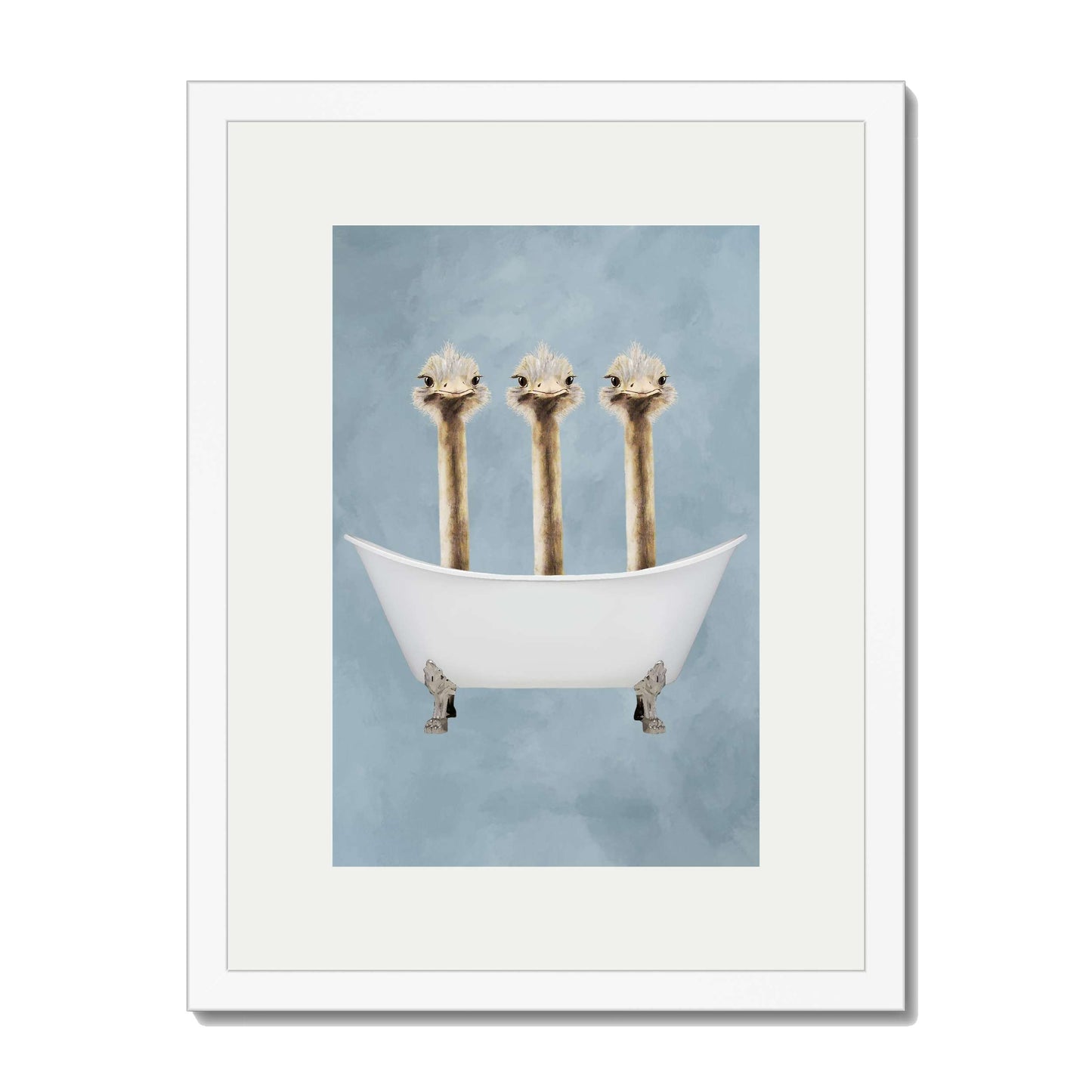 OSTRICHES IN BATHTUB | PRINT