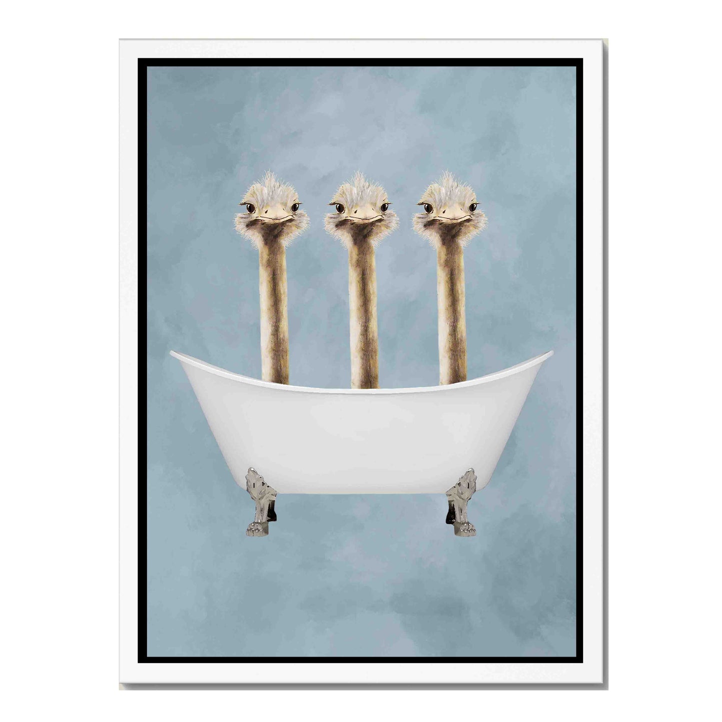 OSTRICHES IN BATHTUB | CANVAS