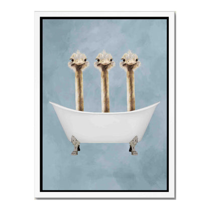 OSTRICHES IN BATHTUB | CANVAS
