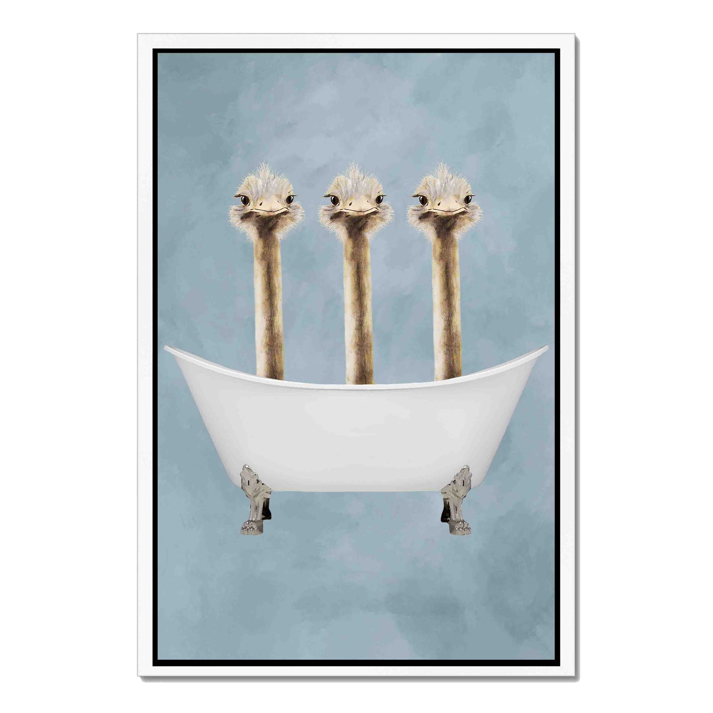 OSTRICHES IN BATHTUB | CANVAS