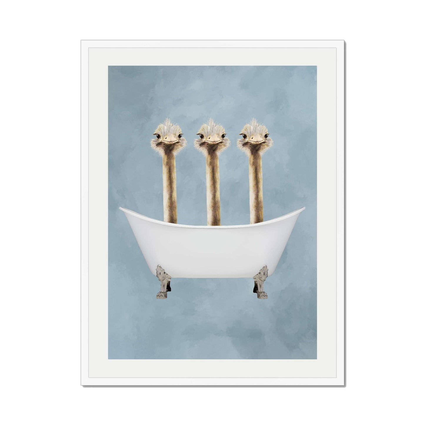 OSTRICHES IN BATHTUB | PRINT
