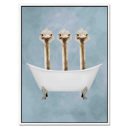 OSTRICHES IN BATHTUB | CANVAS