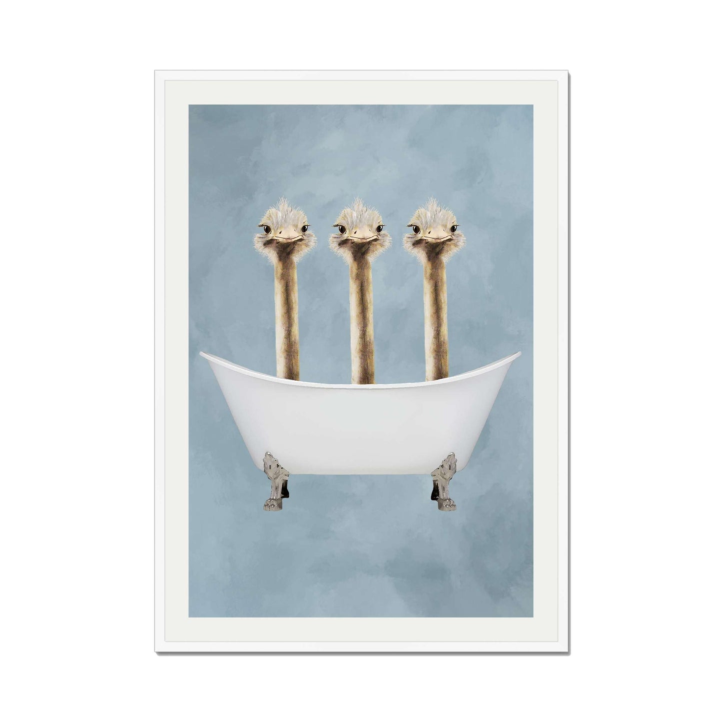 OSTRICHES IN BATHTUB | PRINT