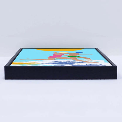 RUNNING SWIMMERS (BLUE) | CANVAS