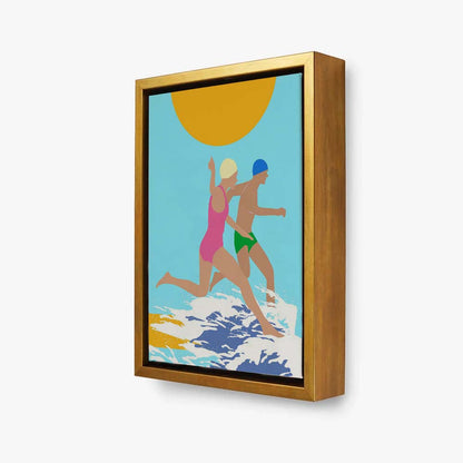 RUNNING SWIMMERS (BLUE) | CANVAS