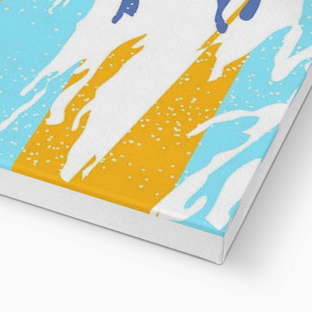 RUNNING SWIMMERS (BLUE) | CANVAS