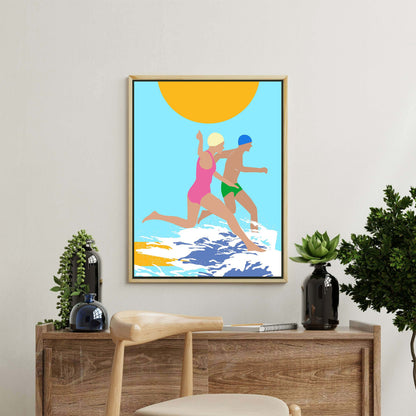 RUNNING SWIMMERS (BLUE) | CANVAS
