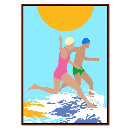 RUNNING SWIMMERS (BLUE) | CANVAS