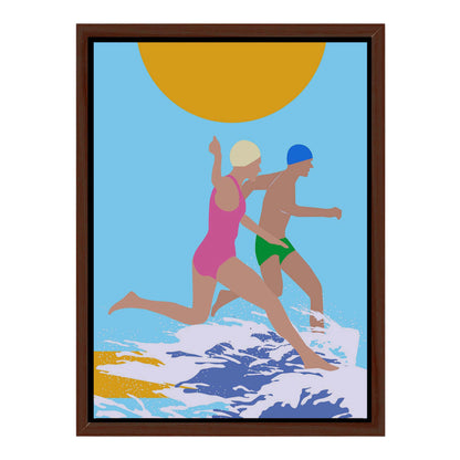 RUNNING SWIMMERS (BLUE) | CANVAS