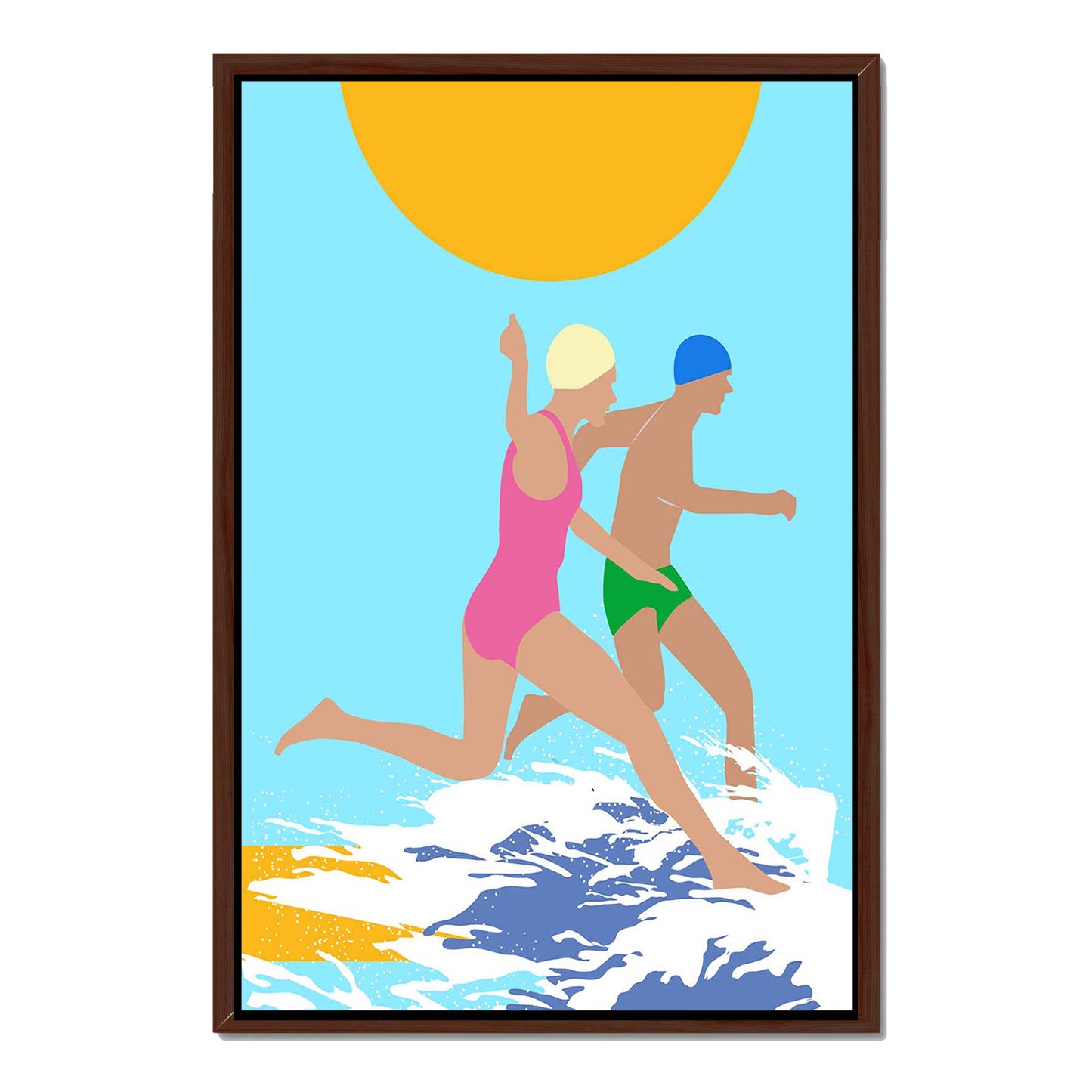 RUNNING SWIMMERS (BLUE) | CANVAS