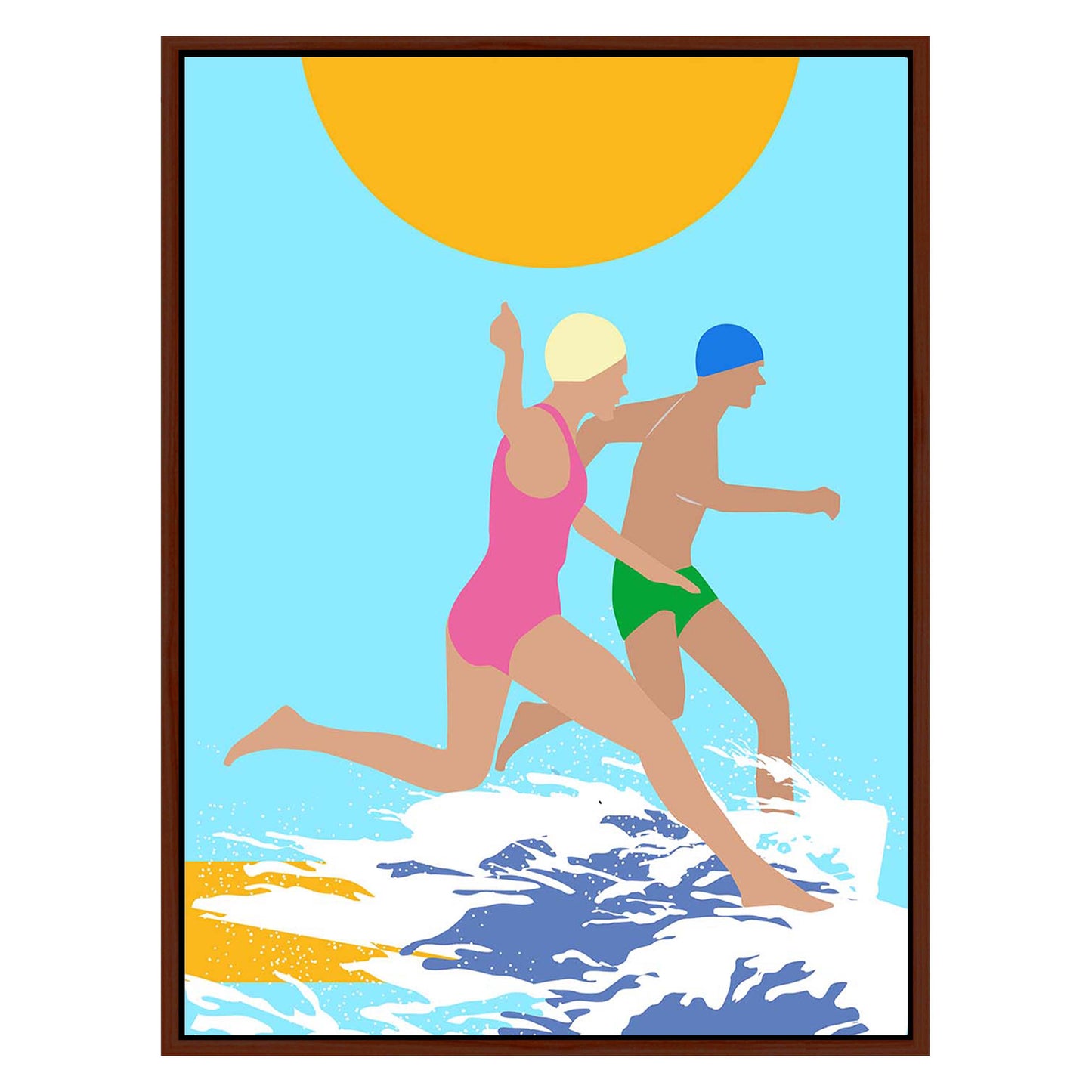 RUNNING SWIMMERS (BLUE) | CANVAS