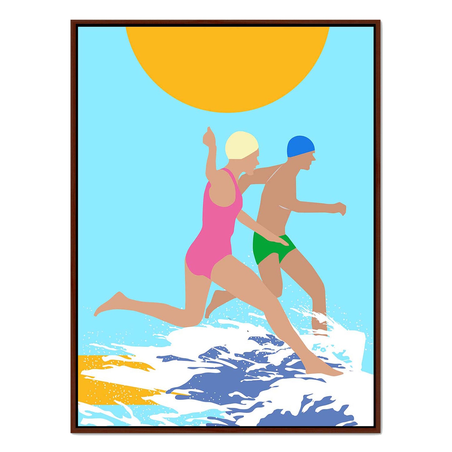 RUNNING SWIMMERS (BLUE) | CANVAS