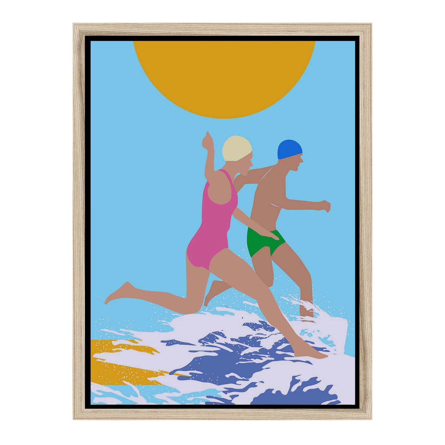 RUNNING SWIMMERS (BLUE) | CANVAS