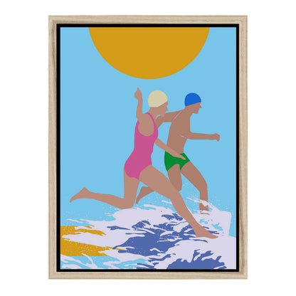 RUNNING SWIMMERS (BLUE) | CANVAS