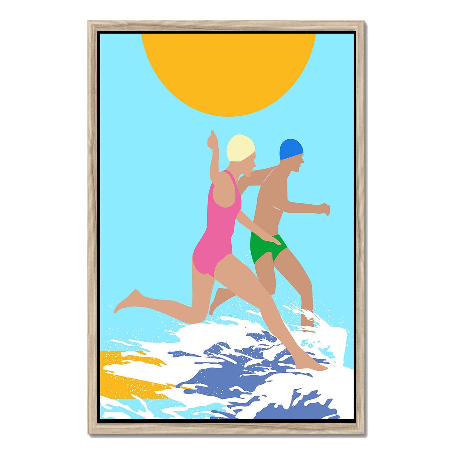 RUNNING SWIMMERS (BLUE) | CANVAS
