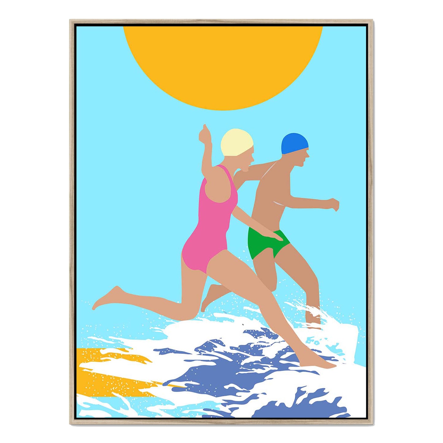 RUNNING SWIMMERS (BLUE) | CANVAS