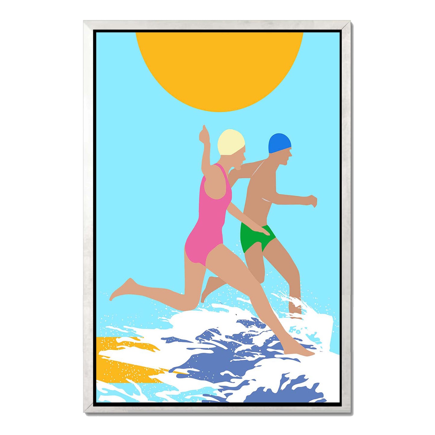 RUNNING SWIMMERS (BLUE) | CANVAS