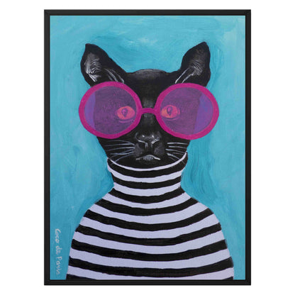 STRIPY BLACK CAT | CANVAS