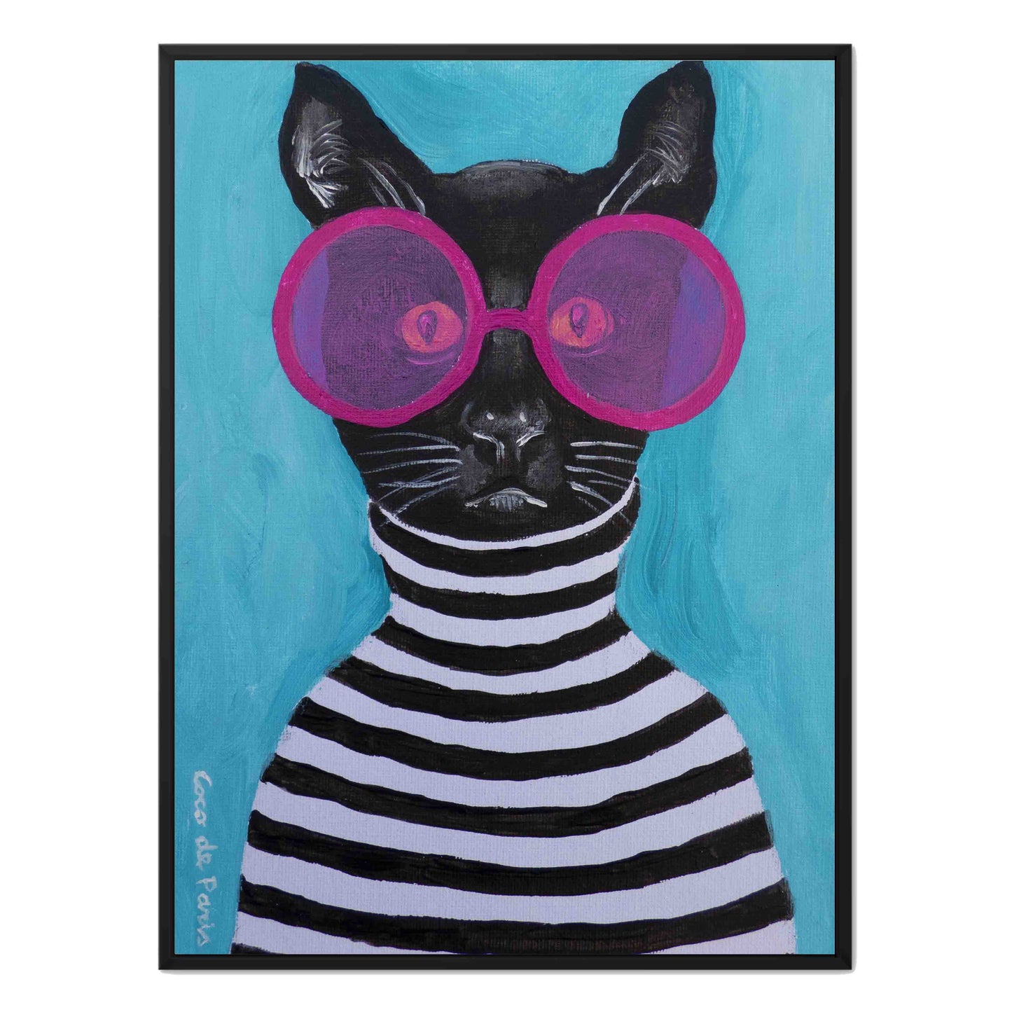 STRIPY BLACK CAT | CANVAS