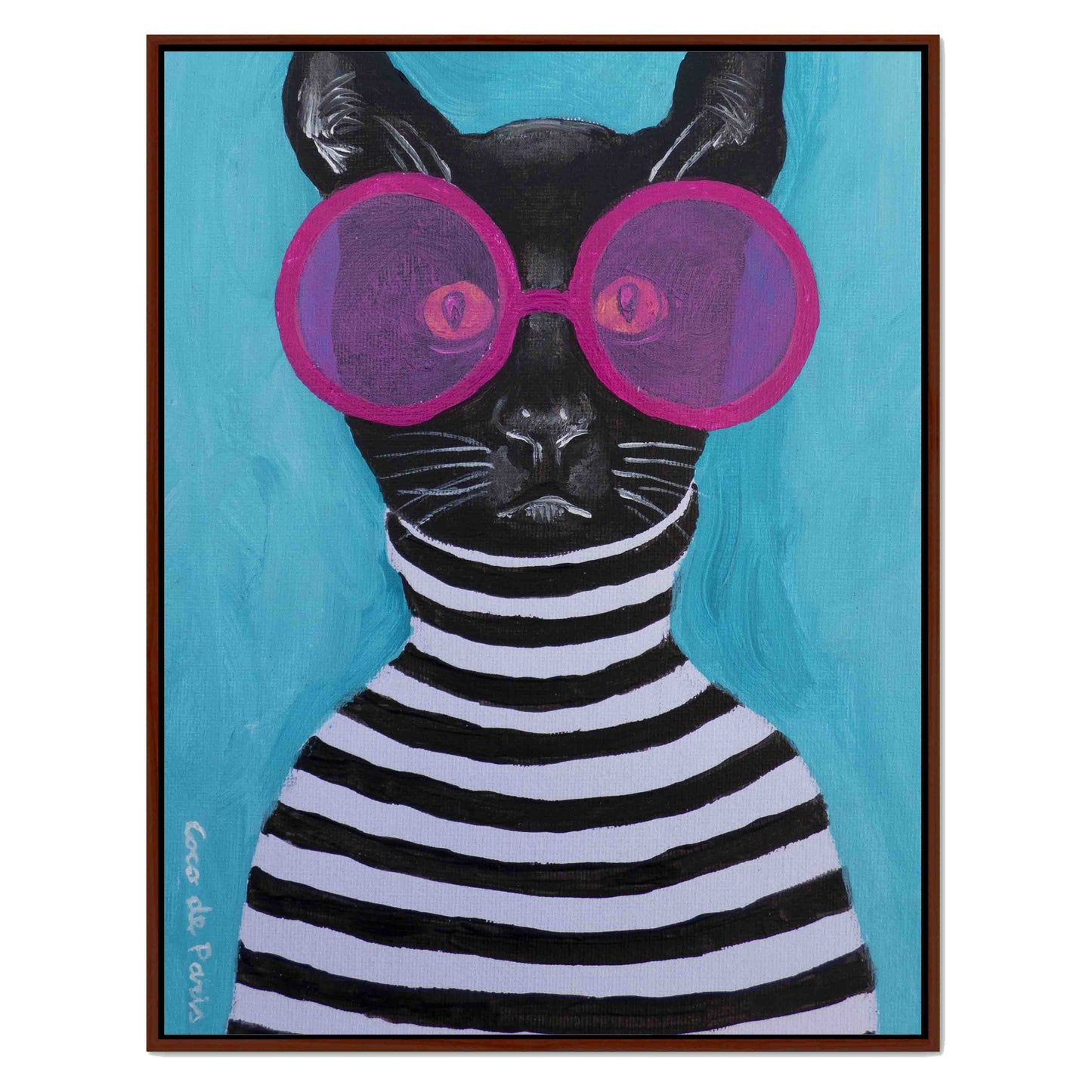 STRIPY BLACK CAT | CANVAS