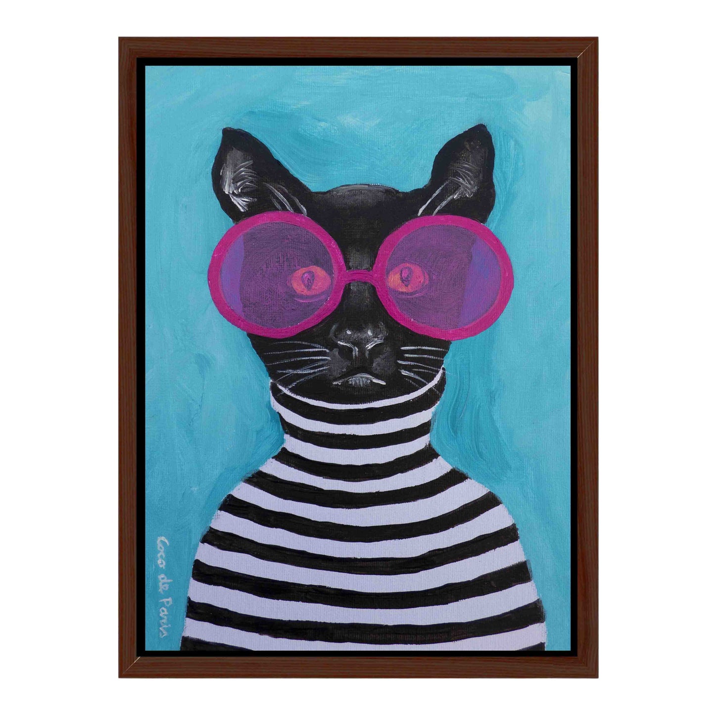 STRIPY BLACK CAT | CANVAS