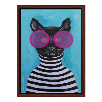 STRIPY BLACK CAT | CANVAS