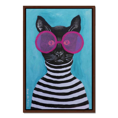 STRIPY BLACK CAT | CANVAS