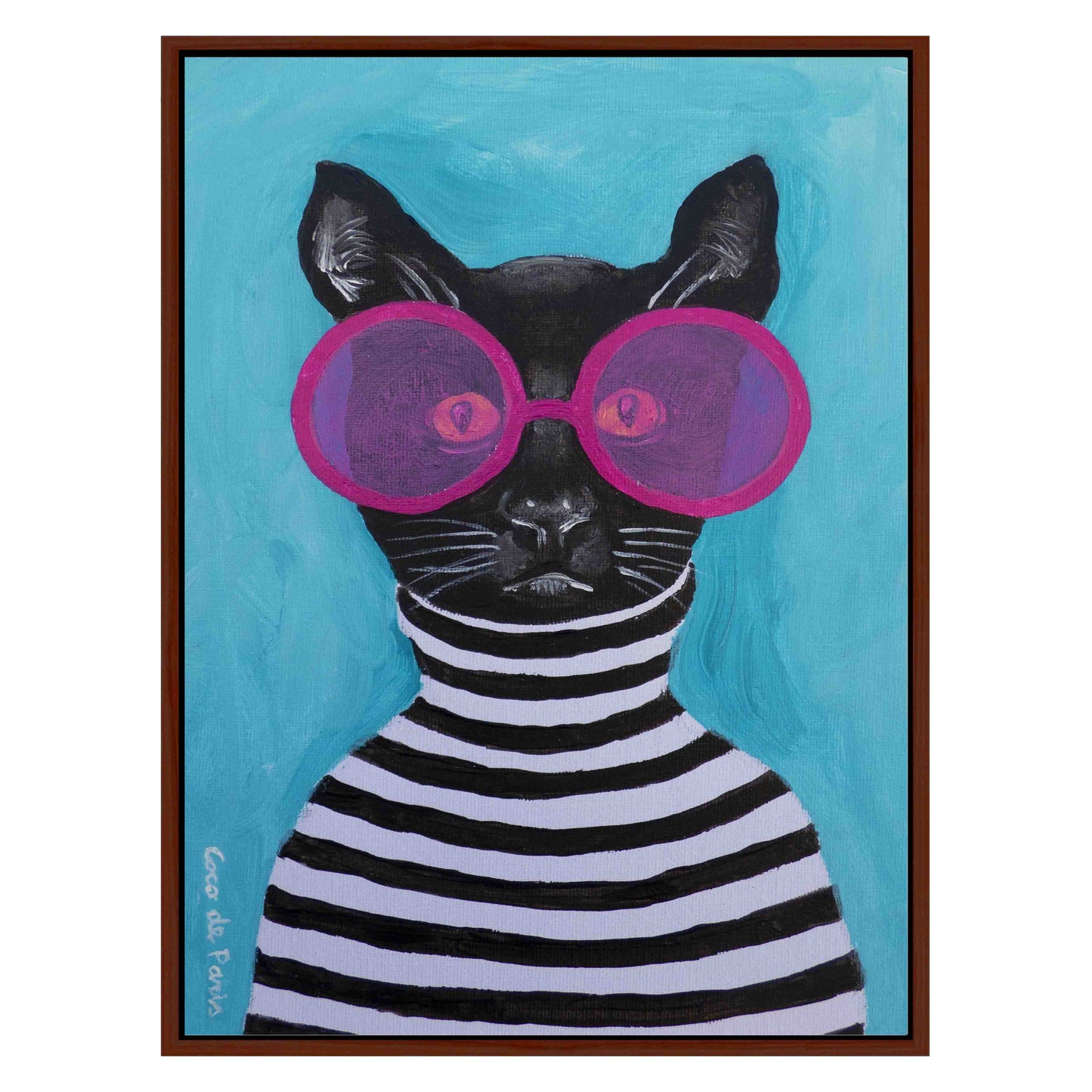 STRIPY BLACK CAT | CANVAS