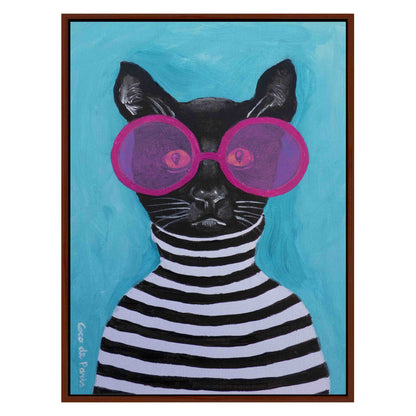 STRIPY BLACK CAT | CANVAS