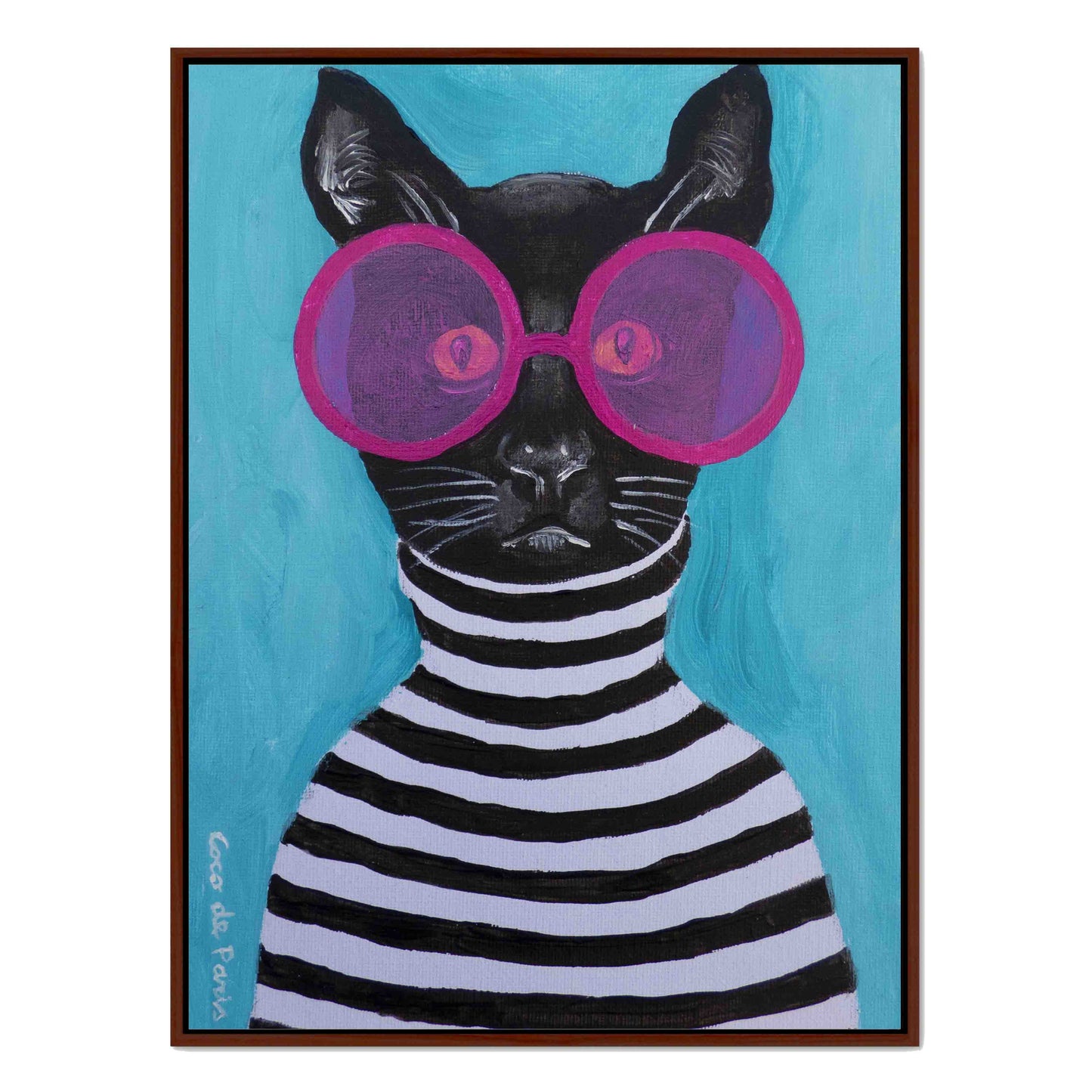 STRIPY BLACK CAT | CANVAS