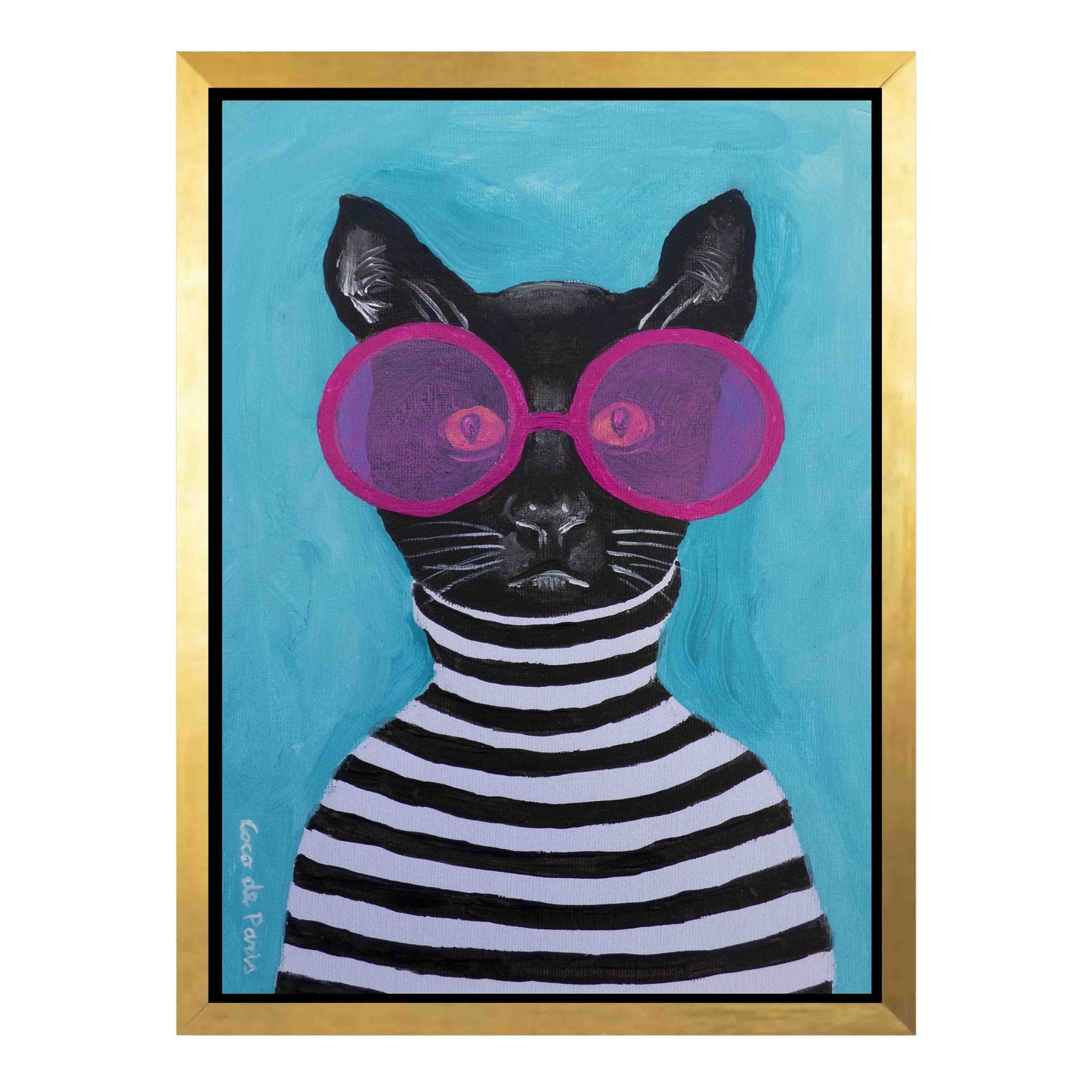 STRIPY BLACK CAT | CANVAS