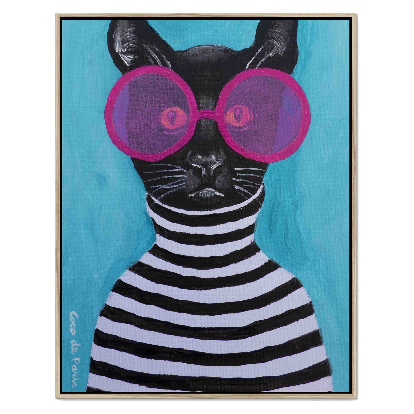 STRIPY BLACK CAT | CANVAS