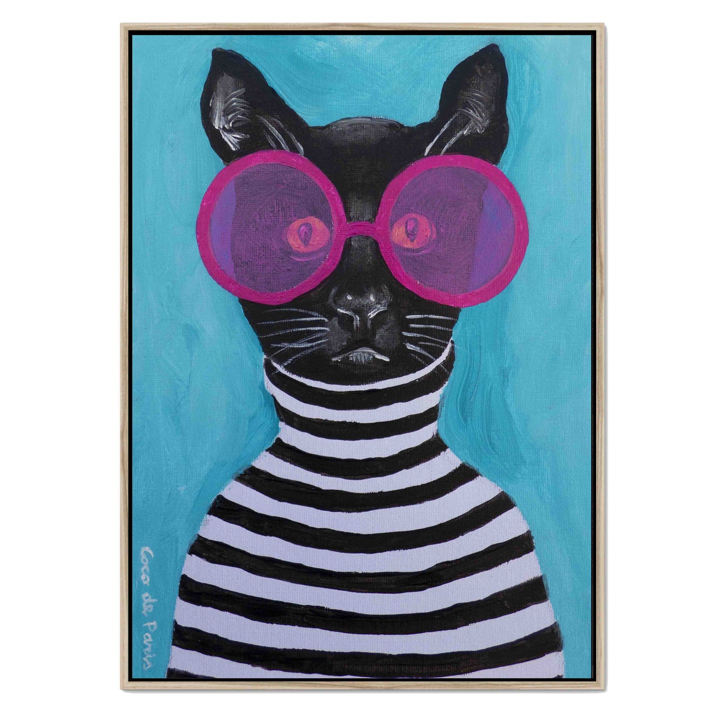STRIPY BLACK CAT | CANVAS