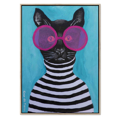 STRIPY BLACK CAT | CANVAS