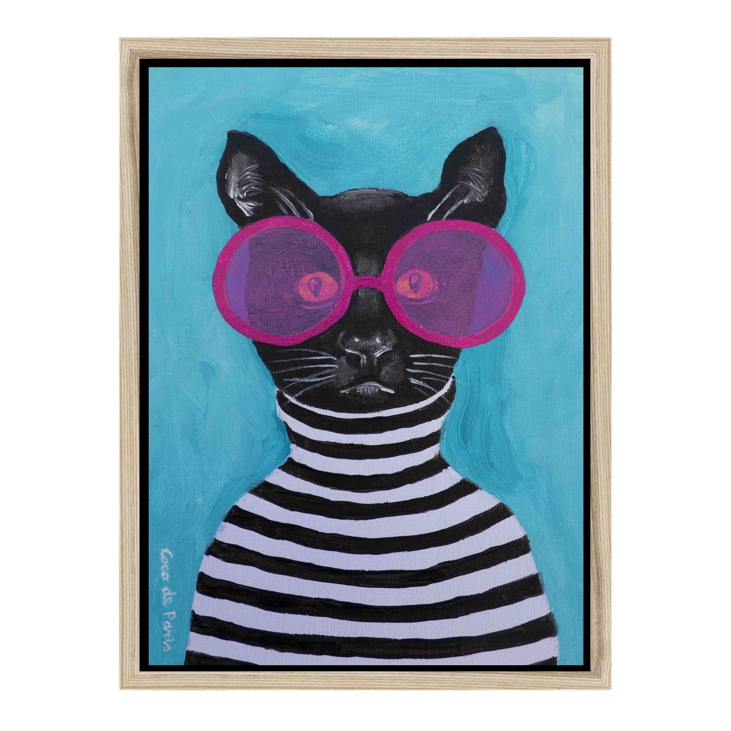 STRIPY BLACK CAT | CANVAS
