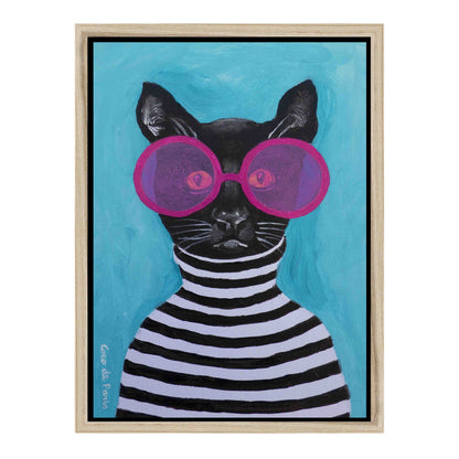 STRIPY BLACK CAT | CANVAS