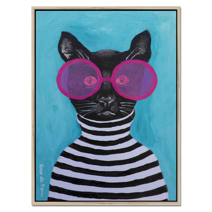 STRIPY BLACK CAT | CANVAS