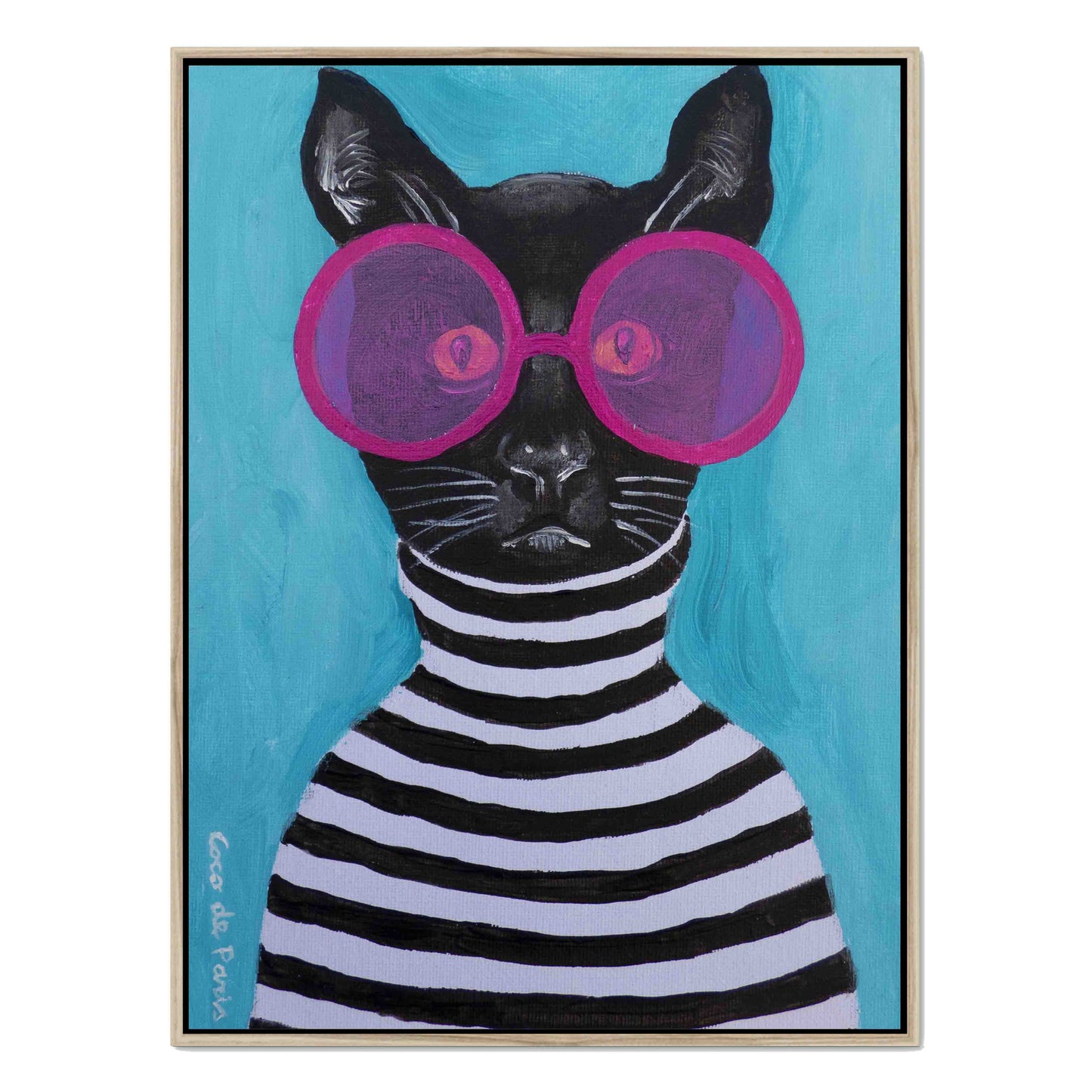 STRIPY BLACK CAT | CANVAS