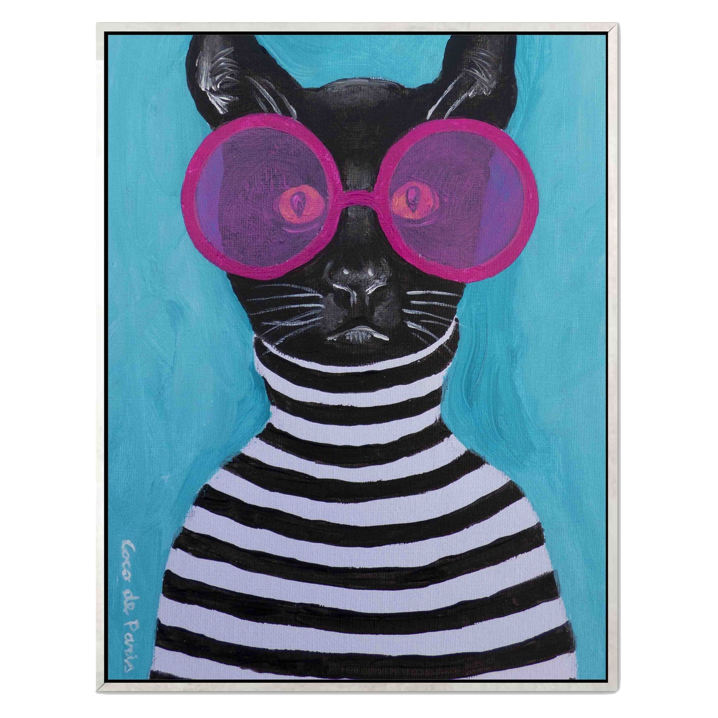 STRIPY BLACK CAT | CANVAS