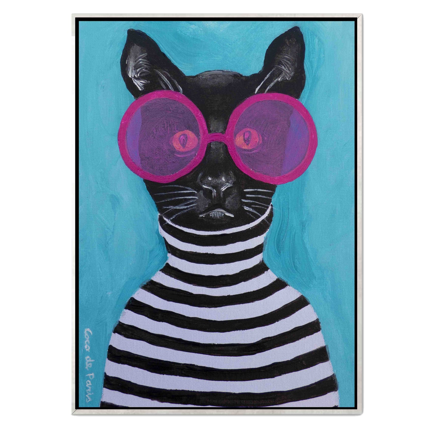 STRIPY BLACK CAT | CANVAS