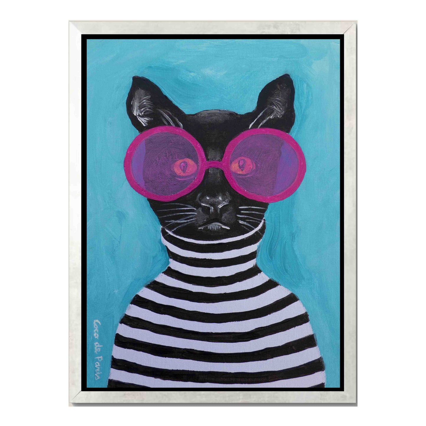 STRIPY BLACK CAT | CANVAS