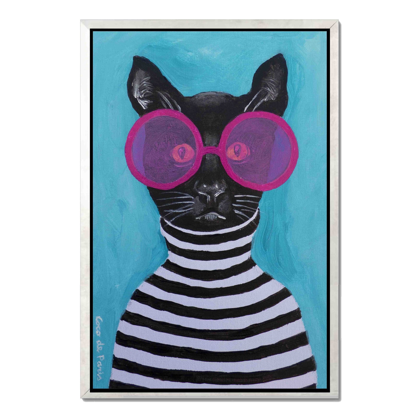 STRIPY BLACK CAT | CANVAS