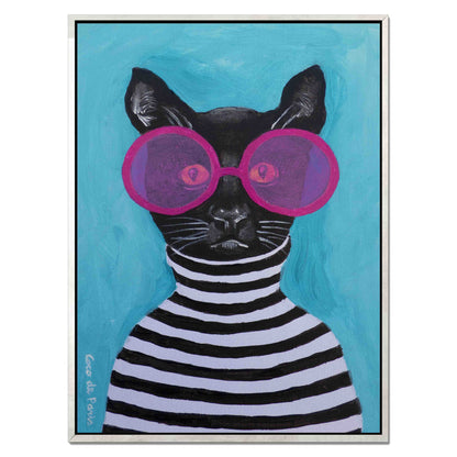 STRIPY BLACK CAT | CANVAS