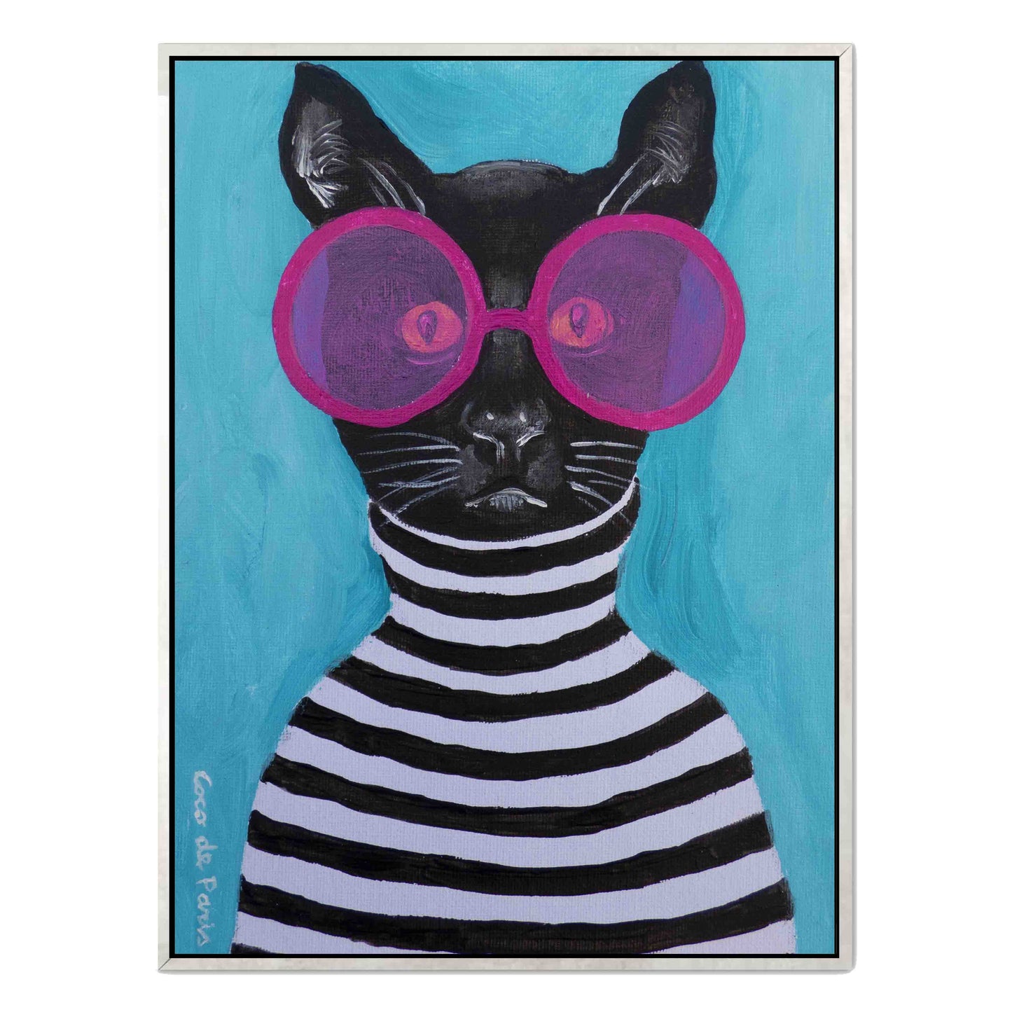 STRIPY BLACK CAT | CANVAS