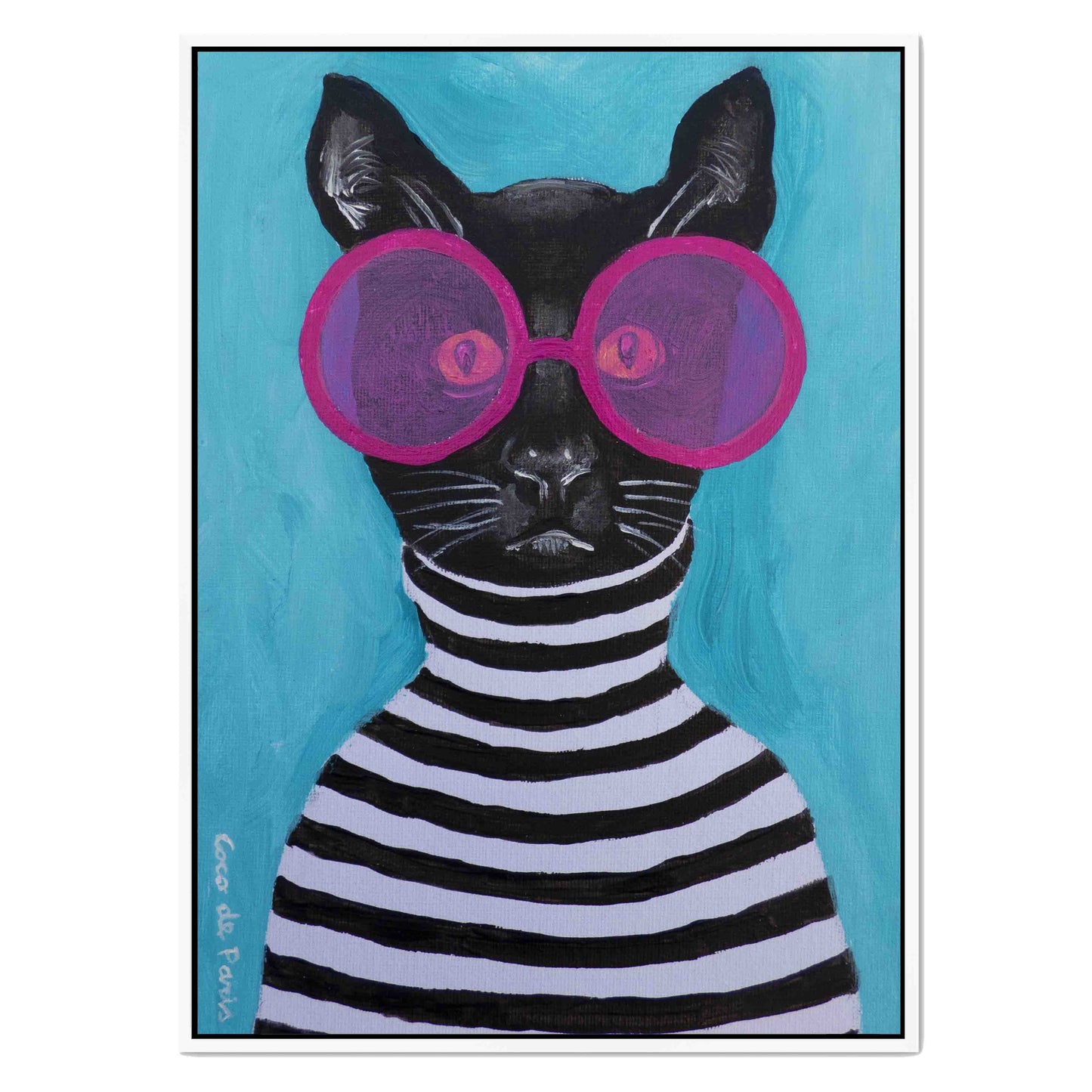 STRIPY BLACK CAT | CANVAS